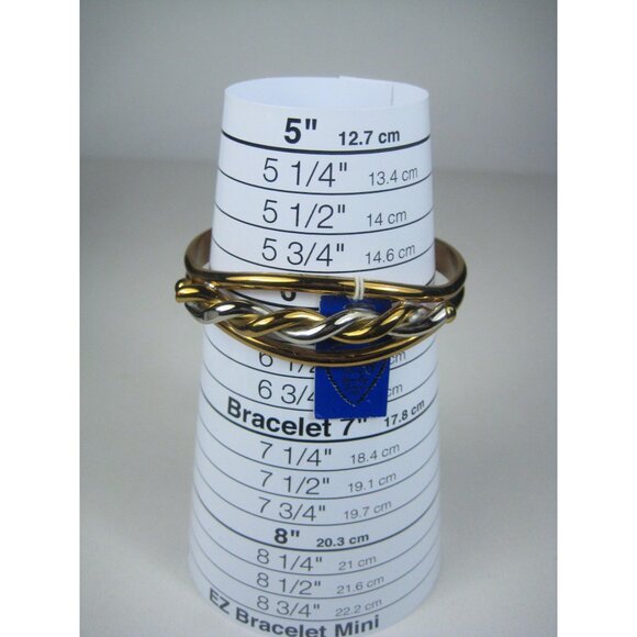 Pcraft Jewelry Gold Tone Silver Tone Twisted Cuff Bracelet Tag Two Tone - Picture 6 of 7